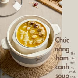 Nồi Nấu Chậm Bear DDZ-B25Q3, 2.5L 400W, 5 Thố Sứ, Chưng Cách Thủy, Nấu Cháo, Hầm, Chè, Hàng Chính Hãng 7