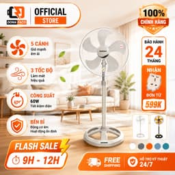 Quạt Đứng Senko Dts1603 60w Motor Lõi Đồng, 5 Cánh 39cm, 3 Tốc Độ Gió, Điều Chỉnh Chiều Cao Chính Hãng 1