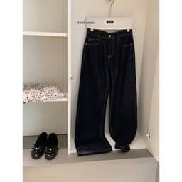 [SẴN] 𝑻𝒉𝒆𝑴𝒂𝒚 x 𝐖𝐆𝐖𝐄/ Quần Jean Suông EN.EN 10767, Quần Jean Nữ Ống Rộng Lưng Cao Tôn Dáng Dài 102cm 4