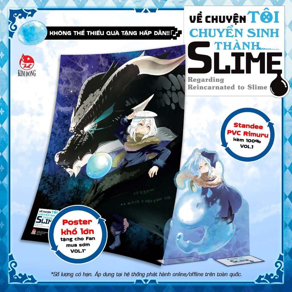 Truyện tranh - VỀ CHUYỆN TÔI CHUYỂN SINH THÀNH SLIME Tập 1 seal kèm Standee - NXB Kim Đồng