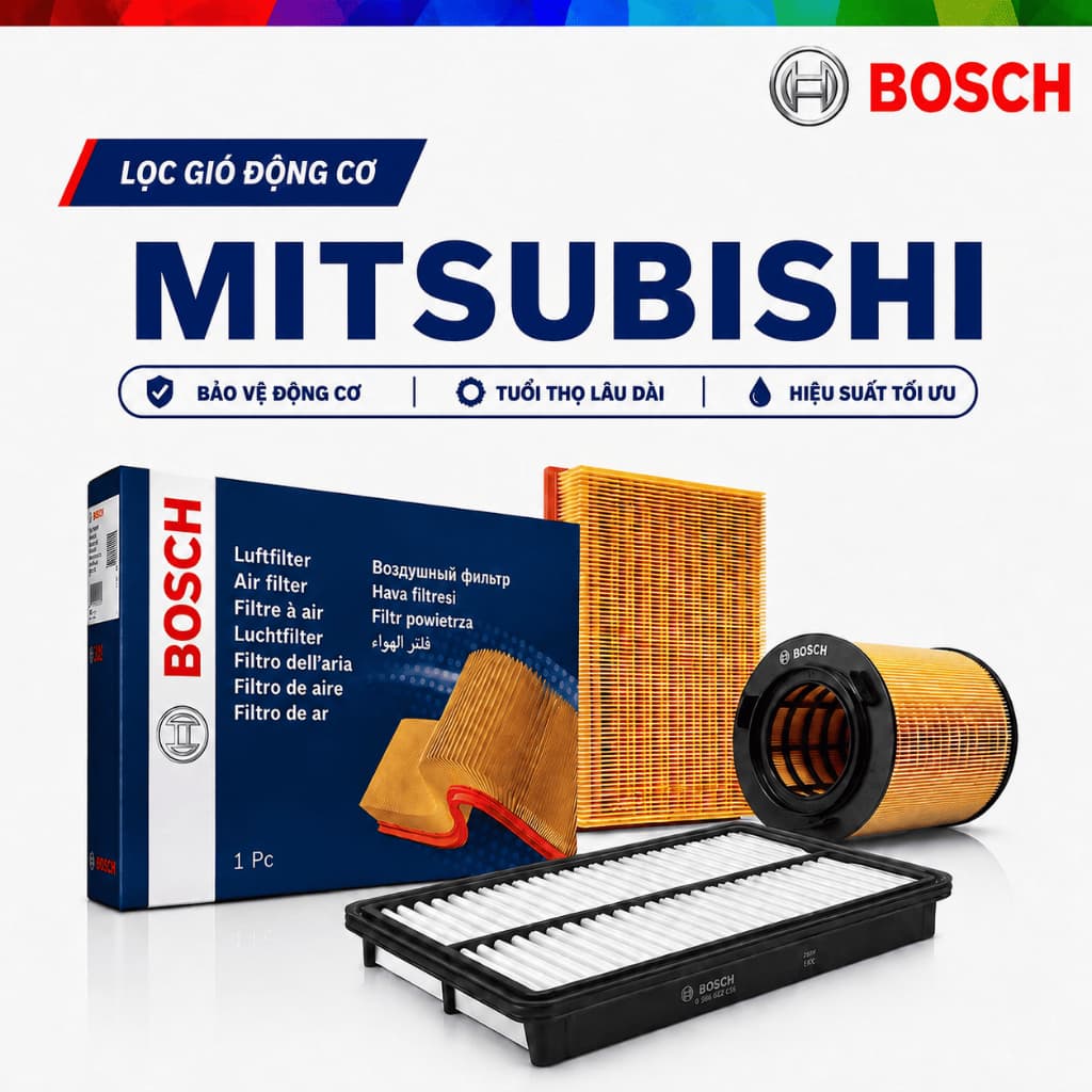 [HỎA TỐC] Lọc Gió Động Cơ BOSCH xe MITSUBISHI Chính Hãng Cho Ô Tô