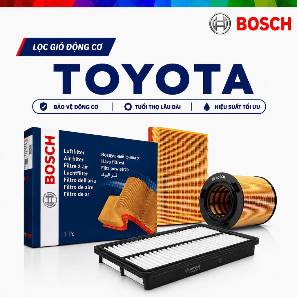 [HỎA TỐC] Lọc Gió Động Cơ BOSCH xe TOYOTA Chính Hãng Cho Ô Tô