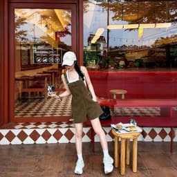 Yếm Jean Short Nữ – AN TÂY – Dáng Ngố, Jean Cao Cấp, Form Rộng Thoải Mái, Dễ Phối Đồ – #8640-42 – Màu Nâu 6