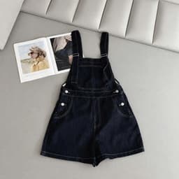 Yếm Jean Short Nữ – AN TÂY – Dáng Ngố, Jean Cao Cấp, Form Rộng Thoải Mái, Dễ Phối Đồ – #8640-42 – Màu Xanh Than 6