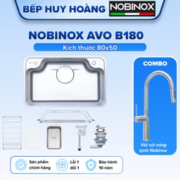 Chậu Rửa Bát 1 Hố Nobinox Arvo B180 | Kích thước 80x50cm 1