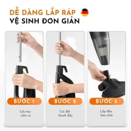 Máy Hút Bụi Cầm Tay Gaabor CW-18M01A 18000Pa 650W | Hệ Thống Lọc 3 Lớp, 3 Đầu Hút 6