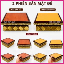 Đôn Kê Tượng Phật cao 7cm, Tượng Phong Thủy Hình Vuông – Đế Kê Tượng Trang Trí Bàn Thờ Nhiều Kích Thước 2