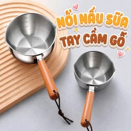 Nồi Nấu Sữa Thép Không Gỉ Tay Cầm Gỗ Đa Năng 300ml 1