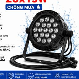 Đèn PAR LED NIKA 20x15W RGBW 4IN1 chống nước IP65 dùng ngoài trời Outdoor điều khiển DMX512, remot 1