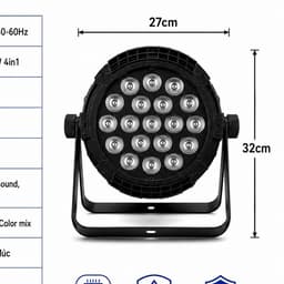 Đèn PAR LED NIKA 20x15W RGBW 4IN1 chống nước IP65 dùng ngoài trời Outdoor điều khiển DMX512, remot 3