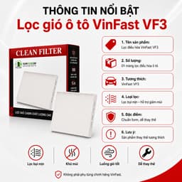 Màng Lọc Gió Điều Hoà Ô Tô Vinfast VF3 , Lọc Gió Ô Tô Cao Cấp VinFast Thế Hệ Mới 2