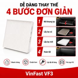 Màng Lọc Gió Điều Hoà Ô Tô Vinfast VF3 , Lọc Gió Ô Tô Cao Cấp VinFast Thế Hệ Mới 4