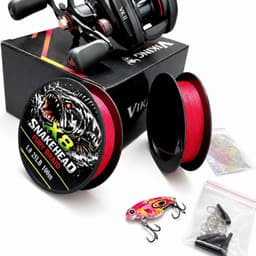 Máy Ngang Viking  VK II & Dây PE Snakehead 100m Bảo hành 15 ngày  , Tặng kèm cá sắt Bướm , Phụ Kiện, Leader , 9