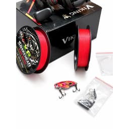 Máy Ngang Viking  VK II & Dây PE Snakehead 100m Bảo hành 15 ngày  , Tặng kèm cá sắt Bướm , Phụ Kiện, Leader , 7