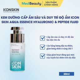 Kem dưỡng cấp ẩm sâu và duy trì độ ẩm Icon Skin Aqua Essence Hyaluronic & Peptide Fluid 1