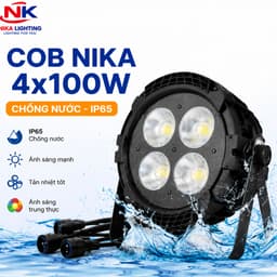 Đèn outdoor COB NIKA 4x100W chống nước IP65 dùng ngoài trời điều khiển DMX cho sân khấu sự kiện 1