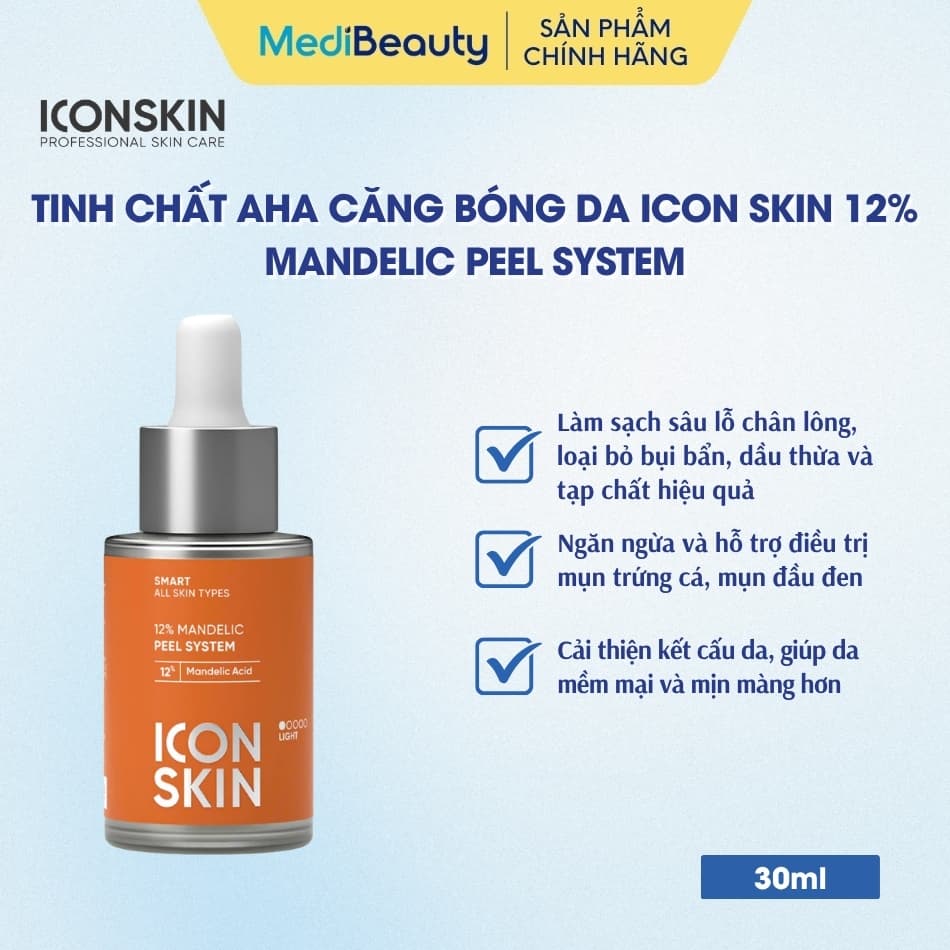 Tinh chất AHA căng bóng da Icon Skin 12% Mandelic Peel System