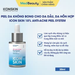Peel da không bong cho da dầu, da hỗn hợp Icon Skin 18% Anti-Acne Peel System 1