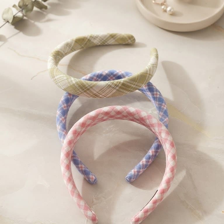 Cài Tóc Nữ MOLLYHAIR Vải Kẻ Caro Vintage, Cài Tóc Thời Trang Hàn Quốc - Kiểu Dáng Thanh Lịch, Ngọt Ngào, Mềm Mại