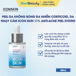 Peel da không bong cho da nhiễm corticoid, da nhạy cảm Icon Skin 11% Anti-Acne Peel System 1