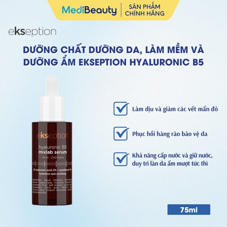 Tinh chất dưỡng ẩm phục hồi da Ekseption Hyaluronic B5 mixlab serum