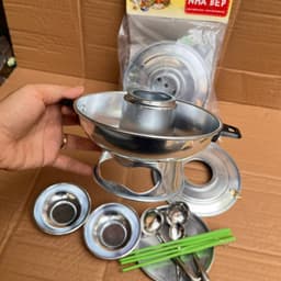 Đồ chơi nấu ăn bằng nhôm 28 chi tiết, bộ nồi bếp mini bằng nhôm cho bé tập nấu ăn Smart Baby 7