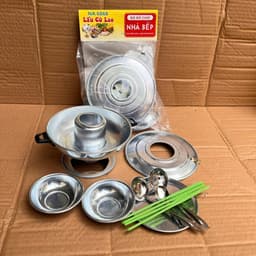 Đồ chơi nấu ăn bằng nhôm 28 chi tiết, bộ nồi bếp mini bằng nhôm cho bé tập nấu ăn Smart Baby 6