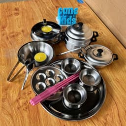 Đồ chơi nấu ăn bằng nhôm 28 chi tiết, bộ nồi bếp mini bằng nhôm cho bé tập nấu ăn Smart Baby 3