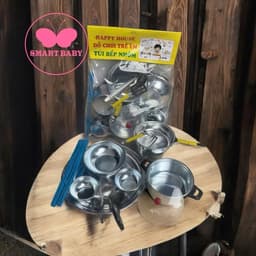 Đồ chơi nấu ăn bằng nhôm 28 chi tiết, bộ nồi bếp mini bằng nhôm cho bé tập nấu ăn Smart Baby 8