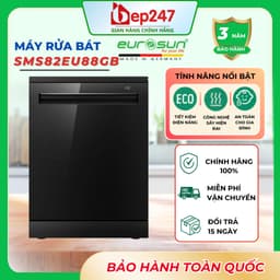 Máy Rửa Bát Eurosun SMS82EU88GB 16 Bộ Độc Lập Inverter BLDC Sấy Khí Tươi UV Diệt Khuẩn Chính Hãng 1