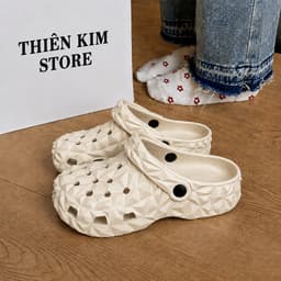 Dép Sục Đi Mưa Nam Nữ Quai Hậu Nhựa EVA Không Thấm Nước Đế Thấp 3cm Sầu Riêng SH8 8