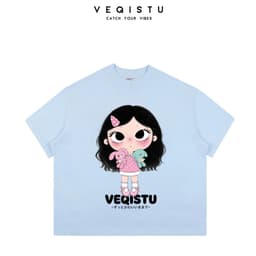 Áo Thun BOXY Local Brand VEQISTU "Cute Doll Chibi" Áo Thun Boxy Form Rộng Unisex  250Gsm Cotton 7