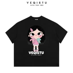 Áo Thun BOXY Local Brand VEQISTU "Cute Doll Chibi" Áo Thun Boxy Form Rộng Unisex  250Gsm Cotton 2
