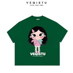 Áo Thun BOXY Local Brand VEQISTU "Cute Doll Chibi" Áo Thun Boxy Form Rộng Unisex  250Gsm Cotton 9