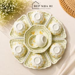 ️[ BepNhaRi ] BỘ BÁT MẶT TRỜI 45cm - Thắp Hương Gia tiên Họa tiết Hoa Cúc Vàng – SẮC VÀNG RỰC RỠ CHO MÂM CƠM 4
