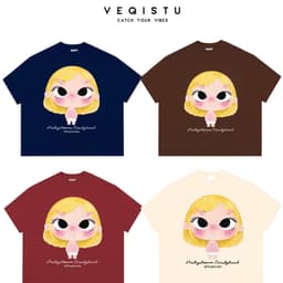 Áo  Thun BOXY Local Brand VEQISTU "Kawaii Girl" Áo Thun Boxy Form Rộng Unisex  250Gsm  Cotton 1