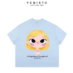 Áo  Thun BOXY Local Brand VEQISTU "Kawaii Girl" Áo Thun Boxy Form Rộng Unisex  250Gsm  Cotton 3