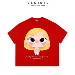 Áo  Thun BOXY Local Brand VEQISTU "Kawaii Girl" Áo Thun Boxy Form Rộng Unisex  250Gsm  Cotton 2