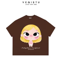 Áo  Thun BOXY Local Brand VEQISTU "Kawaii Girl" Áo Thun Boxy Form Rộng Unisex  250Gsm  Cotton 4