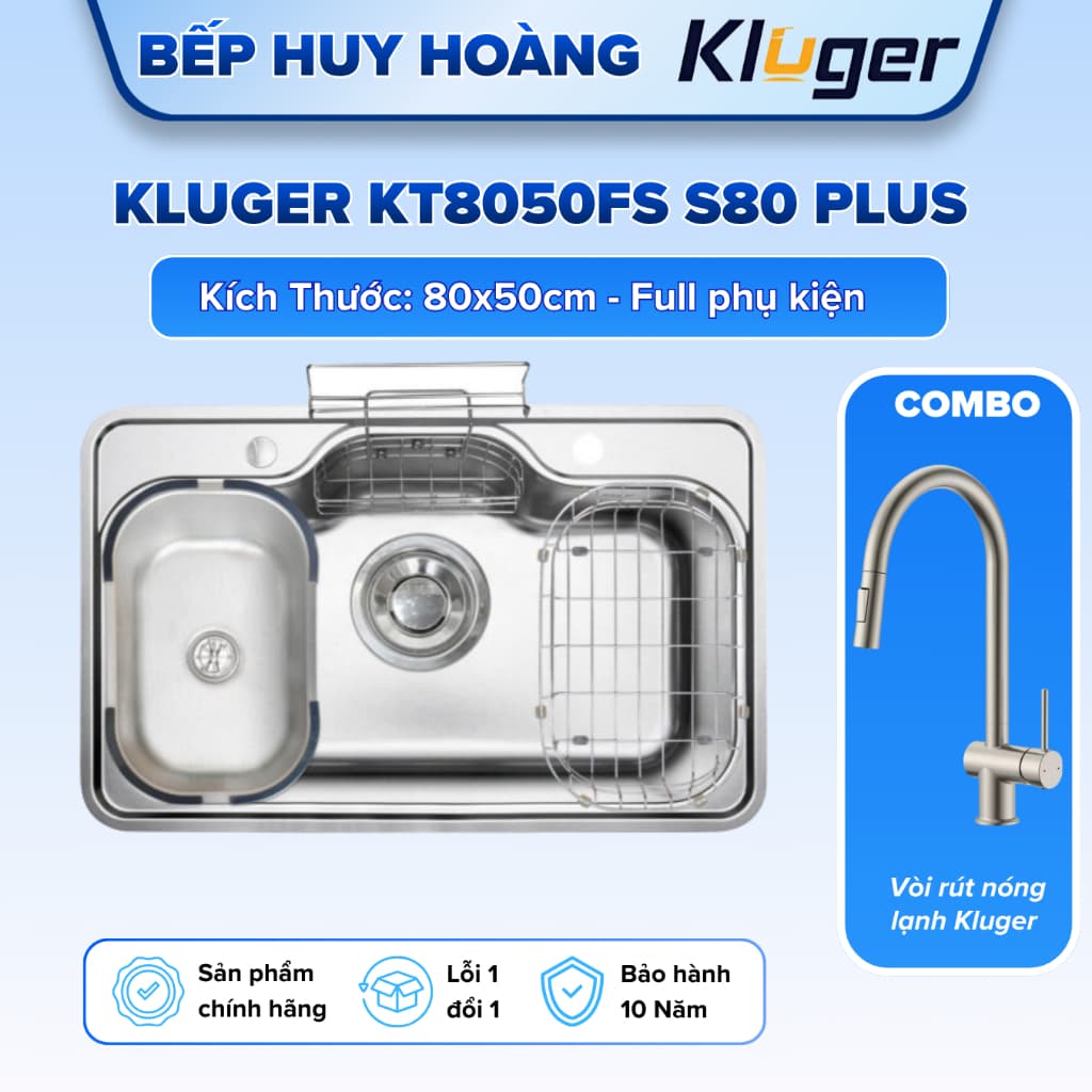 Chậu rửa bát Kluger KT8050FS S80 Plus | Hàng chính hãng