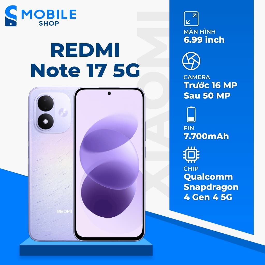 Điện thoại Xiaomi Redmi Note 17 (5G) 6GB 128GB Chính Hãng