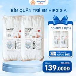 [Combo 50/100 Miếng] Bỉm Quần Trẻ Em Hipgig A Form Xuông Bản Nâng Cấp Thấm Hút Tốt, Mềm Mại Đủ Size S-/5XL HP 1