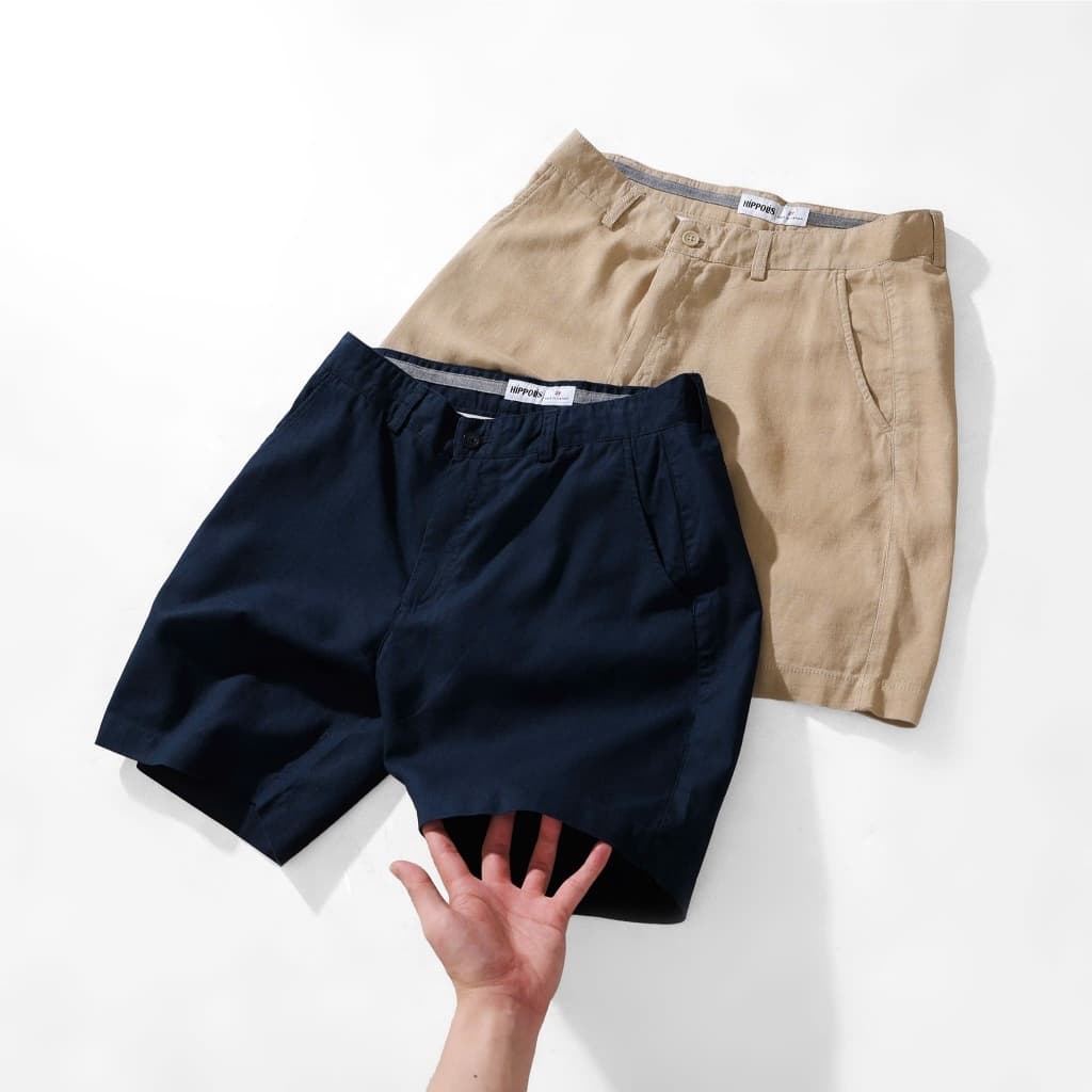 Quần Short Nam Hippolis Linen Vải Đũi Mềm Mát Form Đẹp Thời Trang Nam
