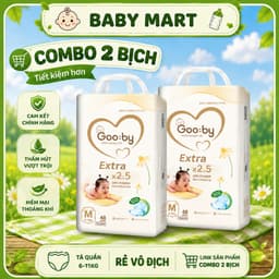COMBO 2 BỊCH Tã bỉm GOOBY EXTRA bản mới cải tiến cao cấp full size cho bé. 1