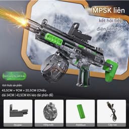 "Bộ Lắp Ghép Mp5k Phun Nước Tự Động Nhựa ABS Cao Cấp - Đèn Pin Sạc, Giải Trí Mùa Hè Cho Bé Vui Nhộn" 3
