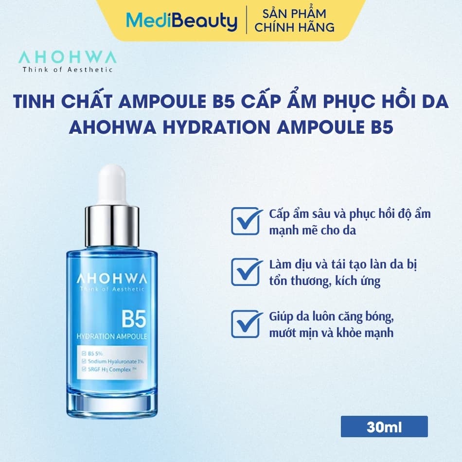 Tinh chất ampoule B5 cấp ẩm phục hồi da Ahohwa Hydration Ampoule B5