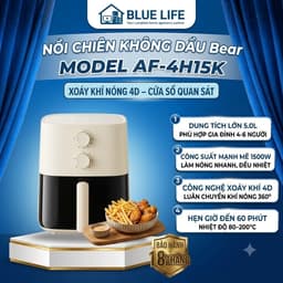 Nồi Chiên Không Dầu Bear AF-4H15K 5L 1500W, Xoáy Khí Nóng 4D, Cửa Sổ, Nhiệt 80-200°C, Hẹn Giờ 60 Phút 1