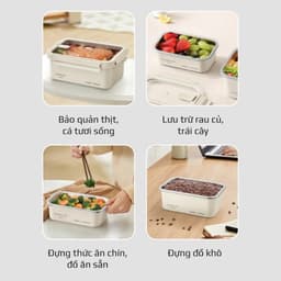 Bộ 4 Hộp Đựng Thực Phẩm Inox 304 OLIVO FreshLock Ivory Nắp AS Ko Chứa BPA An Toàn Chống Rò Rỉ 5