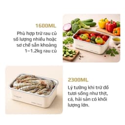 Bộ 4 Hộp Đựng Thực Phẩm Inox 304 OLIVO FreshLock Ivory Nắp AS Ko Chứa BPA An Toàn Chống Rò Rỉ 6