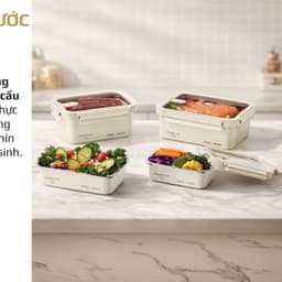 Bộ 4 Hộp Đựng Thực Phẩm Inox 304 OLIVO FreshLock Ivory Nắp AS Ko Chứa BPA An Toàn Chống Rò Rỉ 3